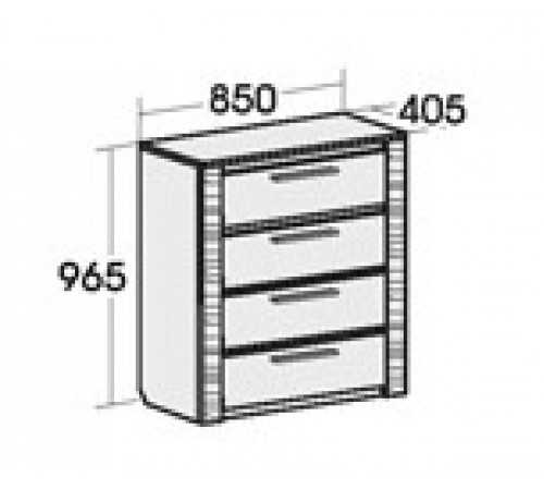 Комод для спальни Элана 850, цвет Бодега белая