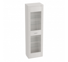 Одностворчатая витрина с ящиком для гостиной Элана, цвет Бодега белая