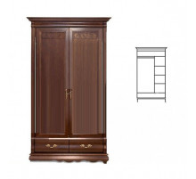 Шкаф для одежды Оскар ММ-216-01/02Б (орех)