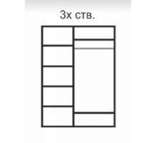Трехстворчатый шкаф для одежды  Rimini Solo РМШ2/3 (s) (черный)